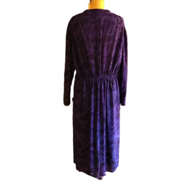 Vintage 80s midi rouched dress in great color - Picture 5 of 14